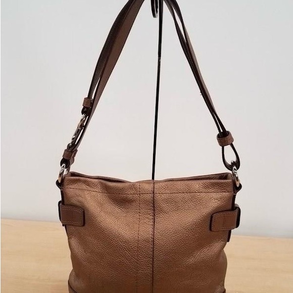 Coach Bronze Metallic Pebble Leather Shoulder Bag Purse Handbag F19722 - Picture 2 of 5